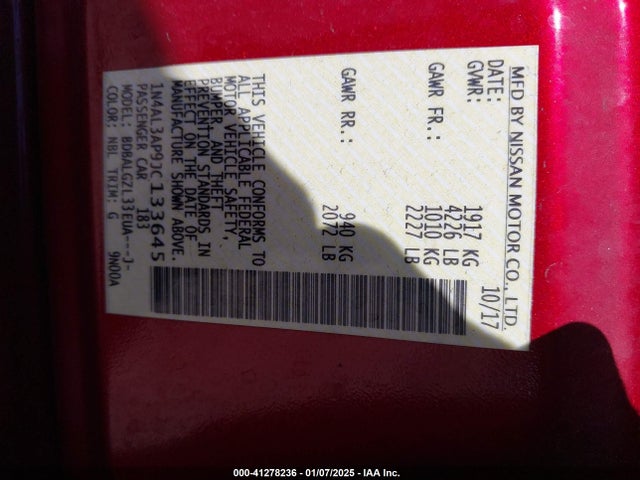 Nissan Altima 2.5 S 2018 1N4AL3AP9JC133645 Image 9