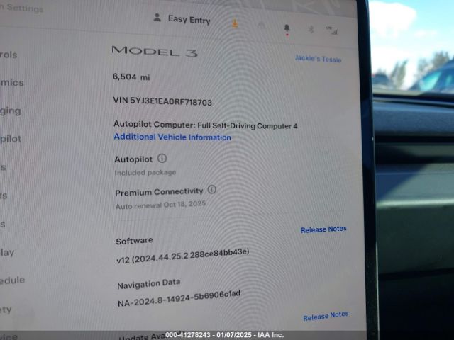 5YJ3E1EA0RF718703 Tesla Model 3 Long Range Dual Motor All-wheel Drive/rear-wheel Drive