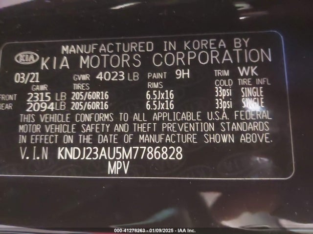 KIA SOUL LX 2021 KNDJ23AU5M7786828 Image 9