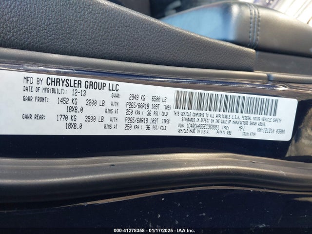 1C4RDHAG5EC369951 Dodge Durango Sxt