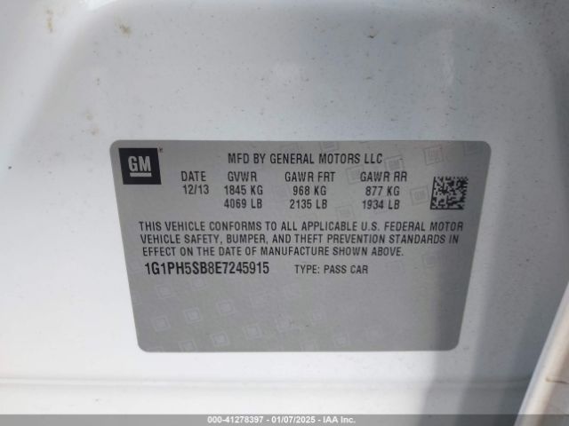 1G1PH5SB8E7245915 Chevrolet Cruze Eco Auto