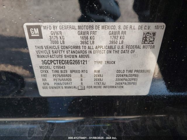 3GCPCTEC6EG266121 Chevrolet Silverado 1500 High Country