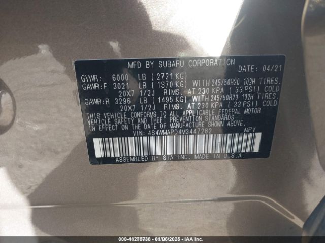 4S4WMAPD4M3447282 Subaru 2021