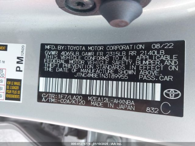 JTNC4MBE1N3189955 Toyota Corolla Xse