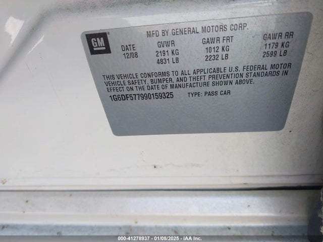 2009 CADILLAC CTS 1G6DF577990159325 Photo 8