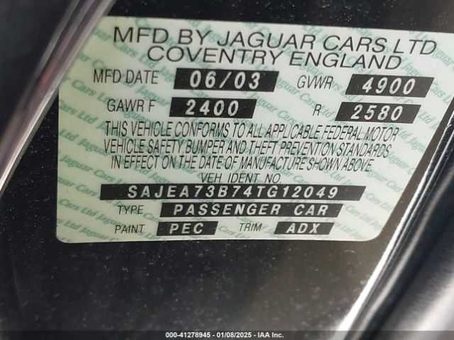 2004 JAGUAR XJ SAJEA73B74TG12049 Photo 8