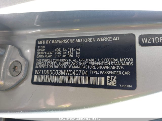 WZ1DB0C03MW040794 Toyota Gr Supra 3.0 Premium
