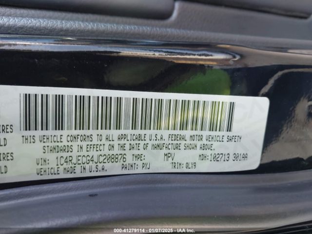 1C4RJECG4JC208876 Jeep Grand Cherokee High Altitude 4x2