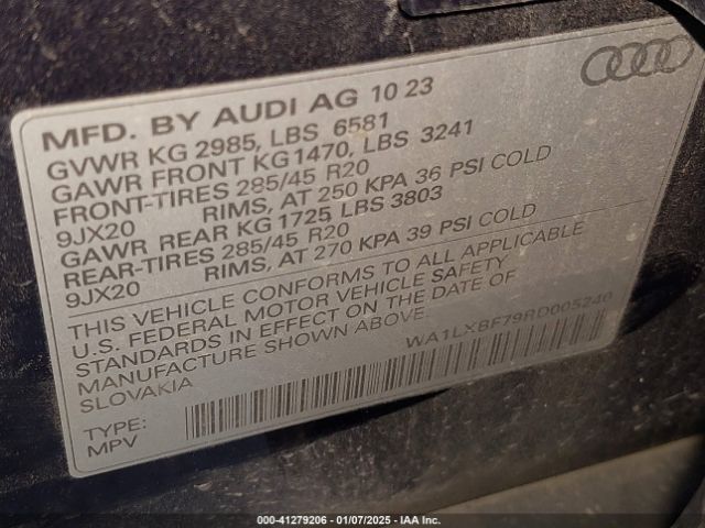 WA1LXBF79RD005240 Audi Q7 Premium Plus 55 Tfsi Quattro Tiptronic