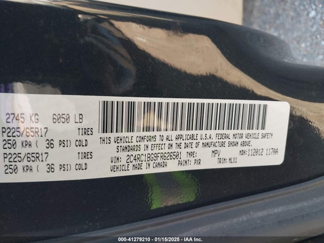 2C4RC1BG9FR626501 Chrysler Town & Country Touring