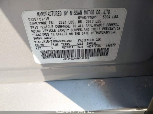 JN1BV7AR6FM399792 Infiniti Q50 Premium