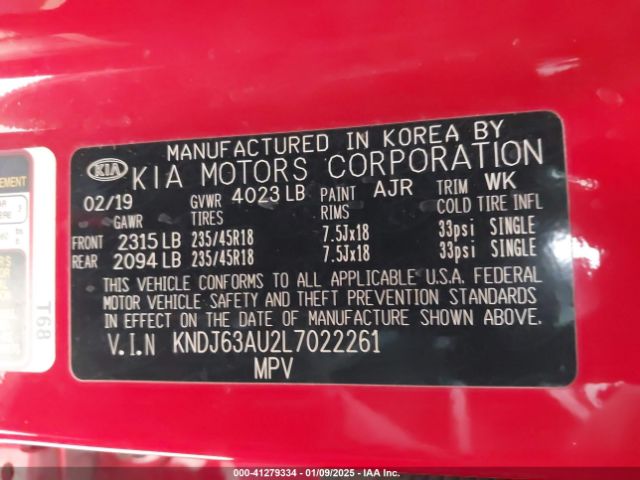 KNDJ63AU2L7022261 KIA Soul Gt-line