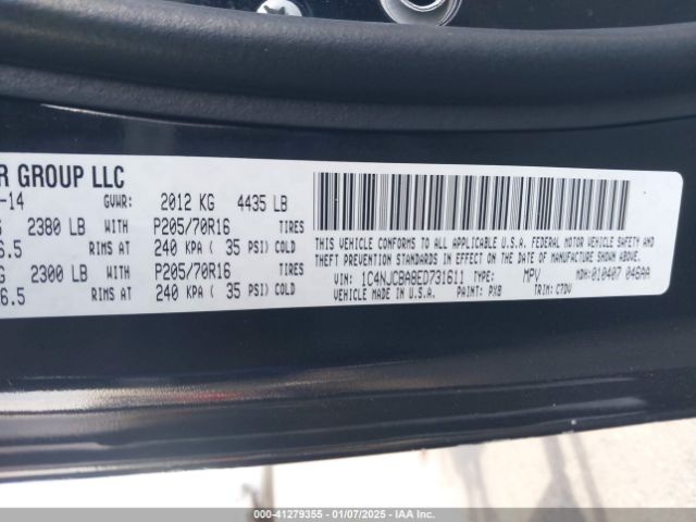 1C4NJCBA8ED731611 Jeep Compass Sport