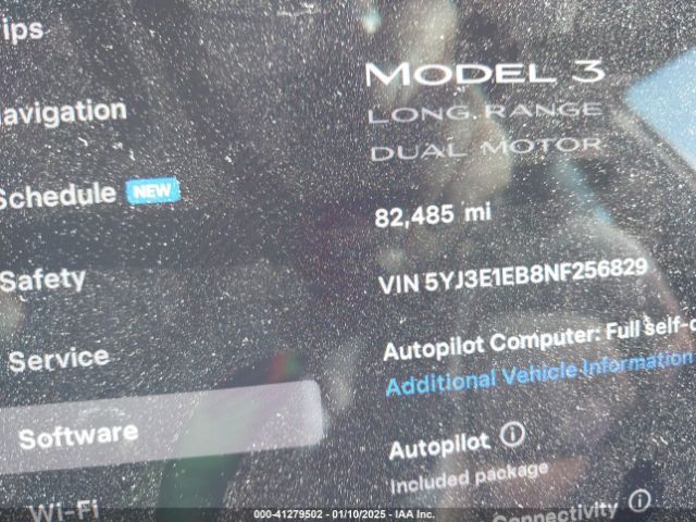 5YJ3E1EB8NF256829 Tesla MODEL 3