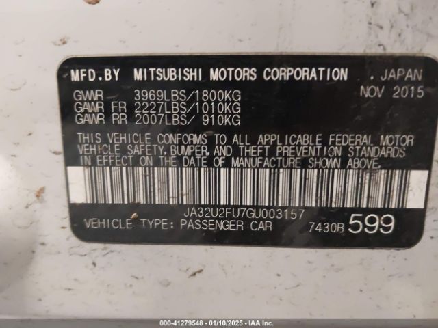 2016 MITSUBISHI LANCER JA32U2FU7GU003157 Photo 8