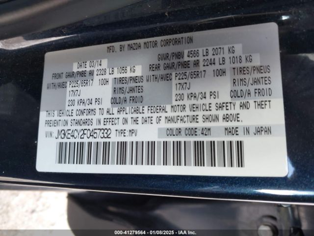 JM3KE4CY2F0457332 Mazda Cx-5 Touring