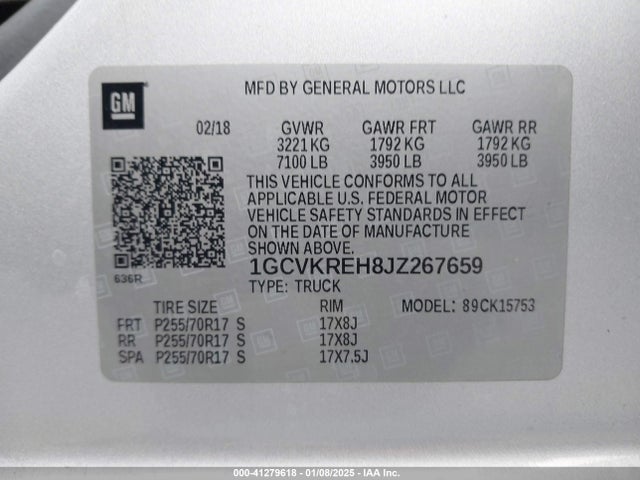 1GCVKREH8JZ267659 Chevrolet Silverado 1500 1lt