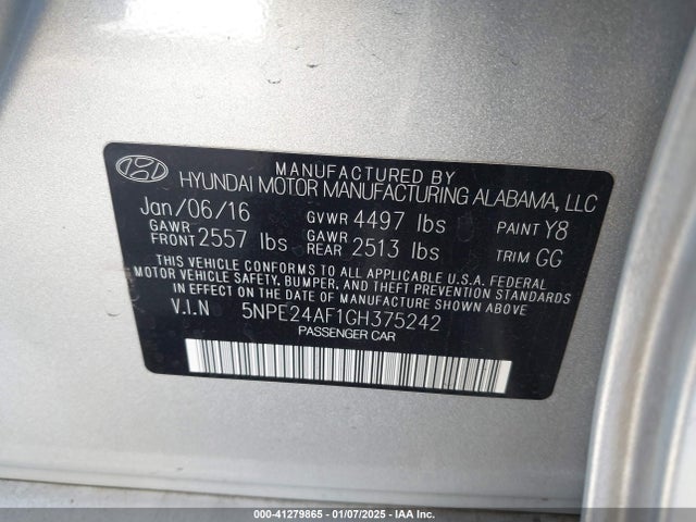 Hyundai SONATA SE 2016 5NPE24AF1GH375242 Image 9