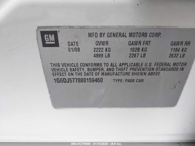 2008 CADILLAC CTS 1G6DJ577880159460 Photo 8