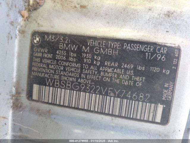 1997 BMW M3 WBSBG9322VEY74682 Photo 8