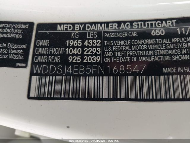 WDDSJ4EB5FN168547 Mercedes-Benz CLA 250
