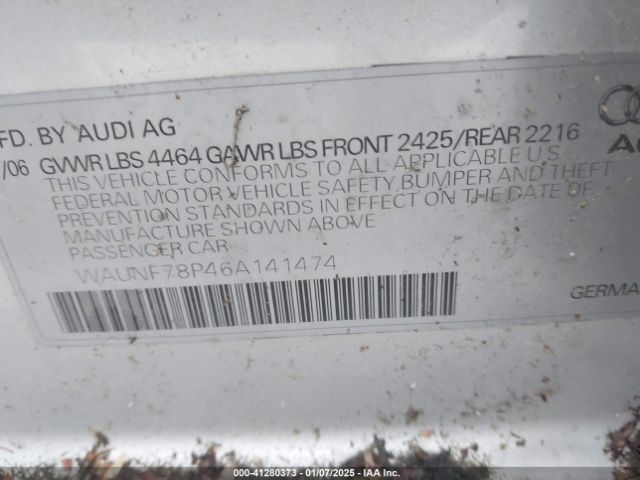 2006 AUDI A3 WAUNF78P46A141474 Photo 8