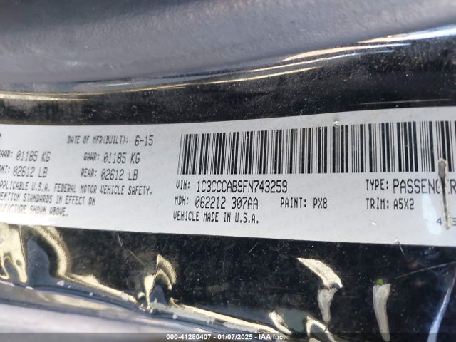 Chrysler 200 Limited 2015 1C3CCCAB9FN743259 Image 9