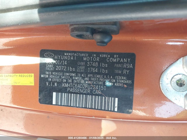 Hyundai Veloster 2015 KMHTC6AD2FU224151 Image 9