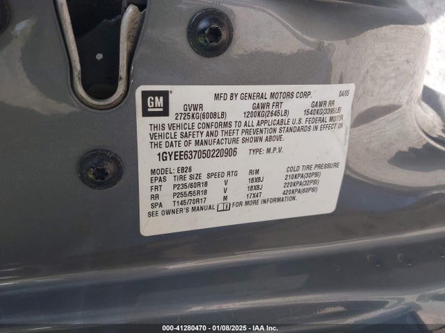 2005 CADILLAC SRX 1GYEE637050220906 Photo 8