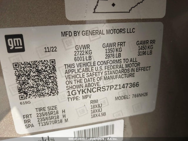 2023 CADILLAC XT5 1GYKNCRS7PZ147366 Photo 8