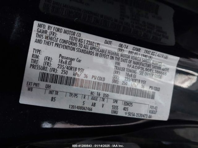 1FADP3L90EL386665 Ford FOCUS ST