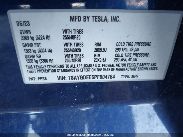 2023 TESLA MODEL Y 7SAYGDEE6PF804764 Photo 8