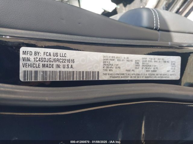 2024 DODGE DURANGO 1C4SDJGJ6RC221616 Photo 8