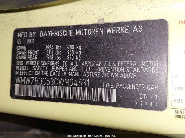 2012 MINI COOPER COUNTRYMAN WMWZB3C53CWM04631 Photo 8