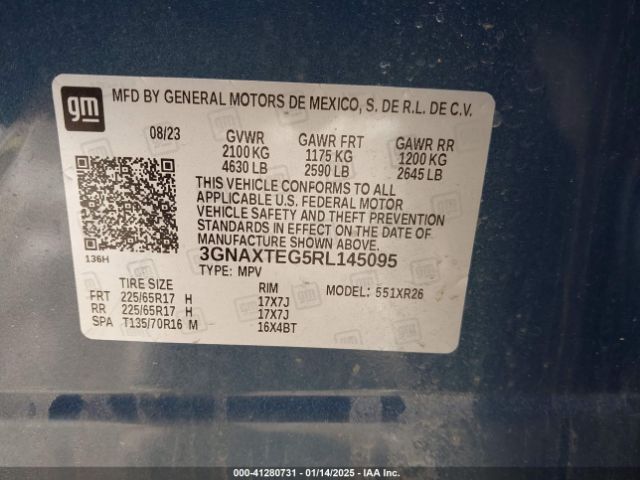 3GNAXTEG5RL145095 Chevrolet Equinox Awd 2fl