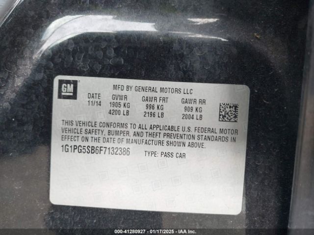 1G1PG5SB6F7132386 Chevrolet CRUZE LTZ