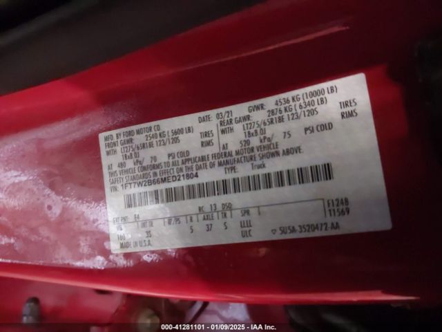 1FT7W2B66MED21804 Ford F-250 Xlt
