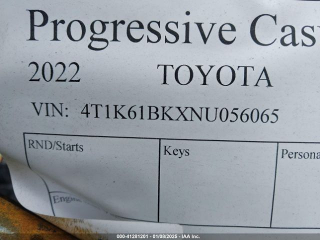 4T1K61BKXNU056065 Toyota Camry Xse Awd