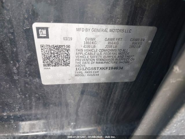 1G1ZG5STXKF194634 Chevrolet MALIBU RS