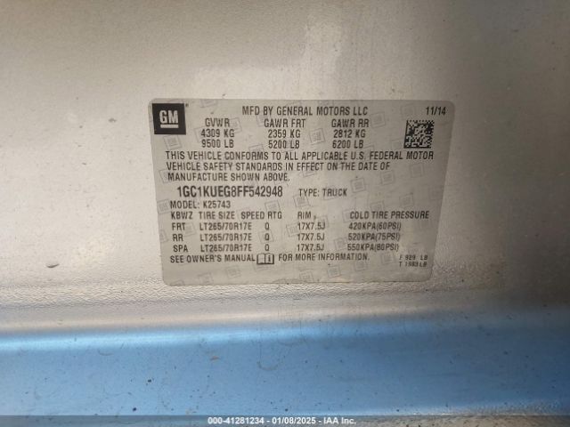1GC1KUEG8FF542948 Chevrolet Silverado 2500hd Wt