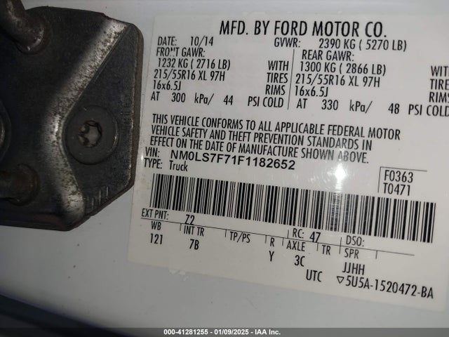 Ford Transit Connect Xlt 2015 NM0LS7F71F1182652 Image 9
