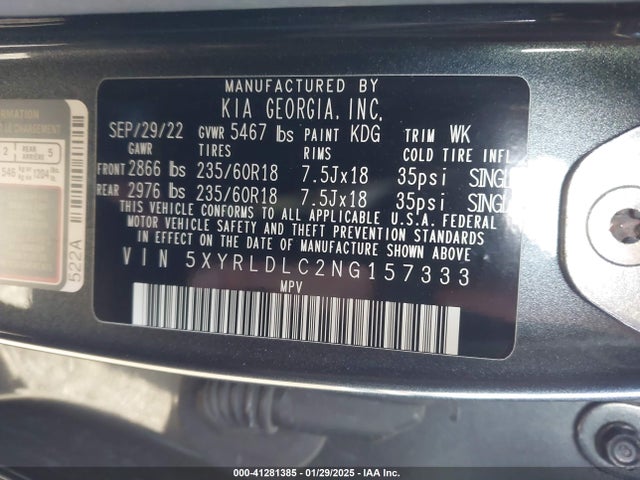 KIA Sorento X-line S 2022 5XYRLDLC2NG157333 Image 9