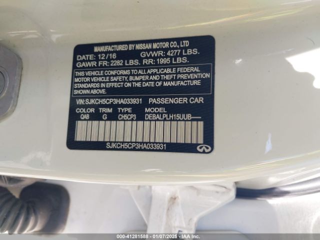 SJKCH5CP3HA033931 Infiniti QX30