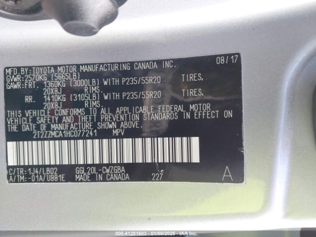 2T2ZZMCA1HC077241 Lexus RX 350