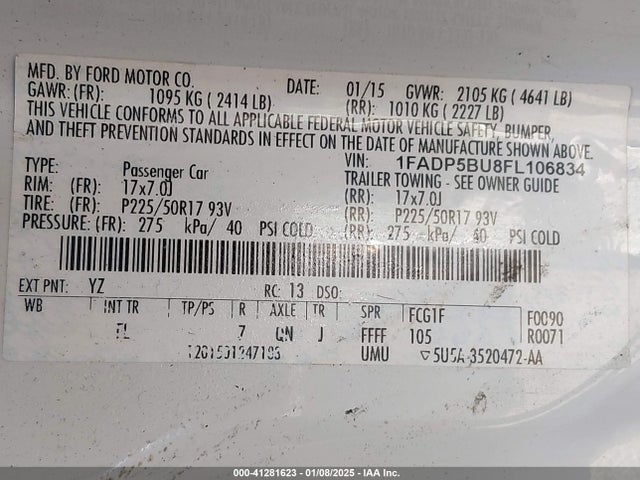 Ford C-MAX 2015 1FADP5BU8FL106834 Image 9