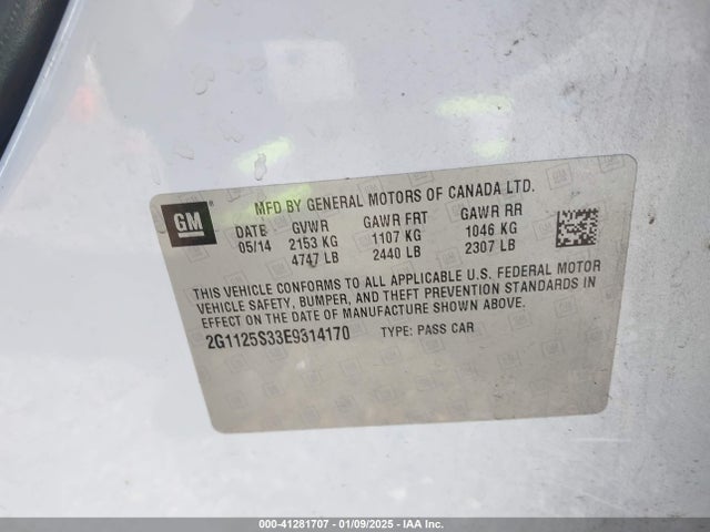 Chevrolet Impala 2lt 2014 2G1125S33E9314170 Image 9