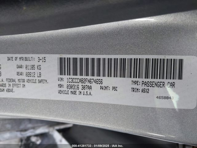 1C3CCCAB2FN674656 Chrysler 200 Limited