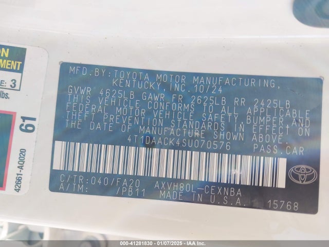 Toyota CAMRY LE 2025 4T1DAACK4SU070576 Image 9