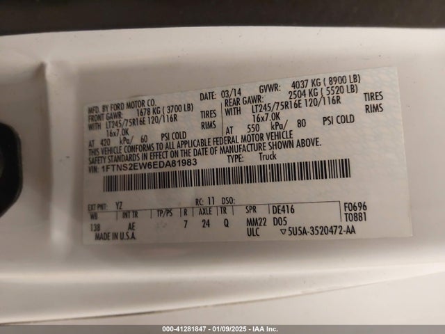 Ford E-250 Commercial 2014 1FTNS2EW6EDA81983 Image 9