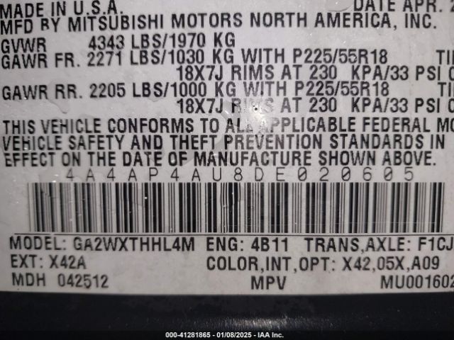 2013 MITSUBISHI OUTLANDER SPORT 4A4AP4AU8DE020605 Photo 8